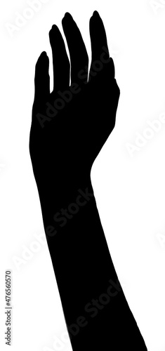 silhouette of a hand  isolated white background showing  gesture holds something or takes, gives.  hands showing different gestures