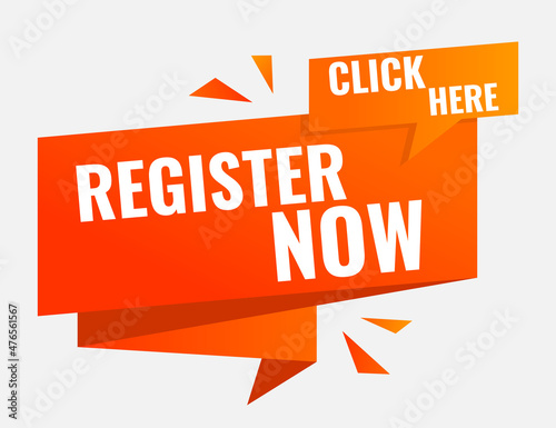 Label Banner. tickers. Sticker set, badges vector templates. Register now. Click here.
