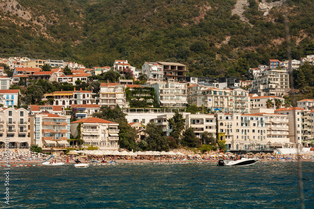 Beautiful landscape, sea view to the Adriatic coast near Budva, Montenegro, Europe Beautiful landscape, sea view to the Adriatic coast near Budva, Montenegro, Europe