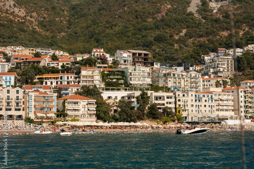 Beautiful landscape, sea view to the Adriatic coast near Budva, Montenegro, Europe