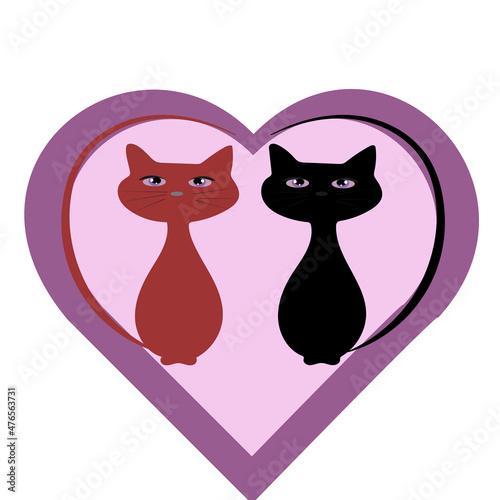 Two cats in the heart