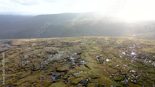 The beautiful Farscallop Mountain view towards the Staghall Mountain in the Derryveaghs in County Donegal - Ireland photo