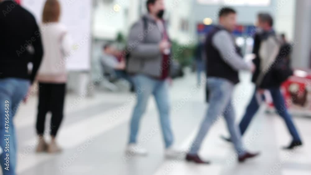 Business people in a busy place.