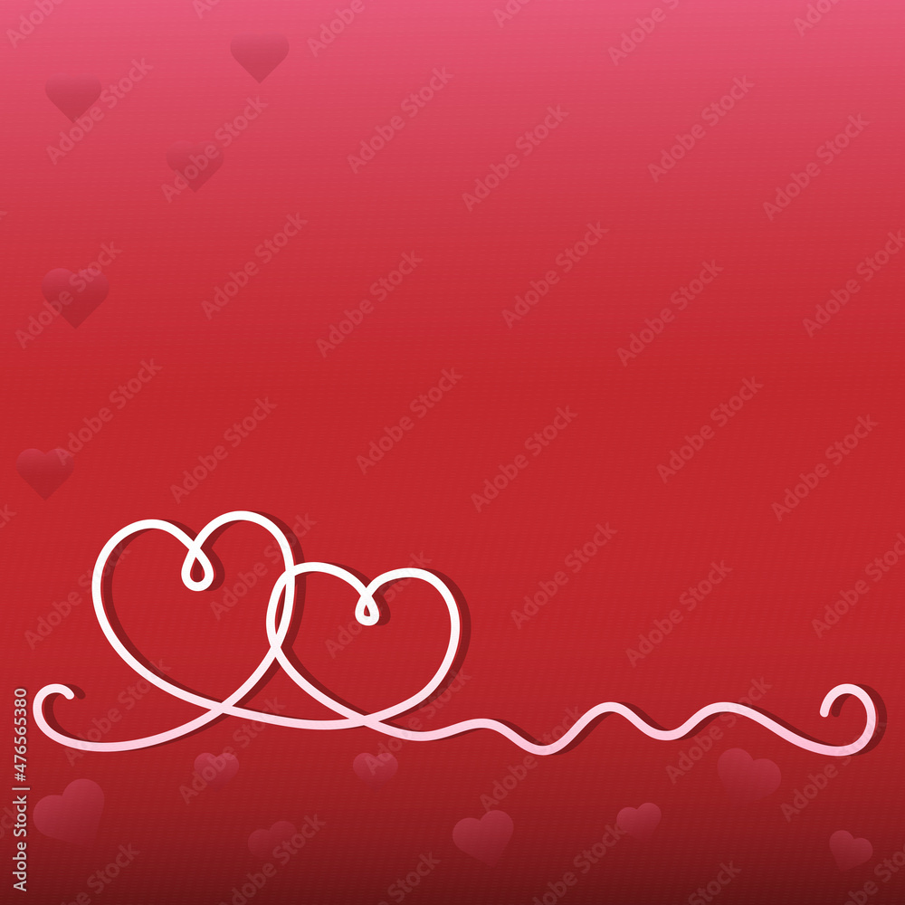 Two hearts white vector monoline calligraphy background with strokes and heart symbol Two hearts white vector monoline calligraphy background with strokes and heart symbol