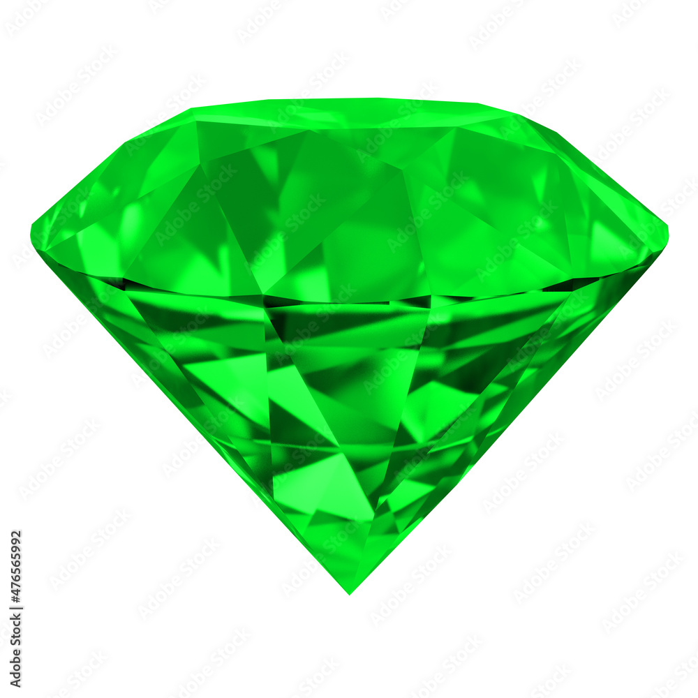 3d illustration of a green rendered emerald gemstone 3d illustration of a green rendered emerald gemstone