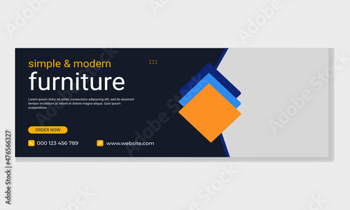 Modern furniture facebook cover page template Free vactor