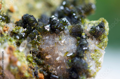 .epidote, mineral specimen stone rock geology gem crystal