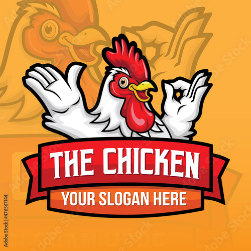 Chicken Mascot Logo Design Vector
