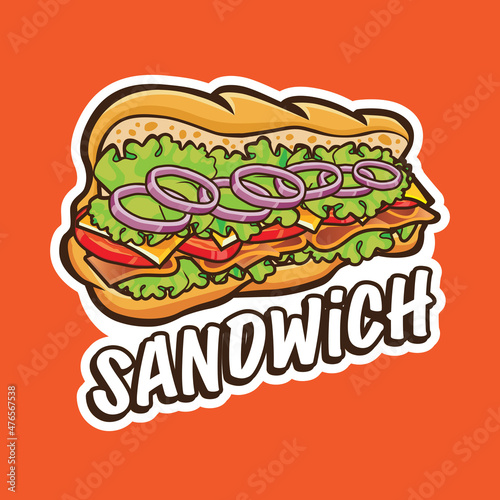 Sub Sandwich Logo Vector Design
