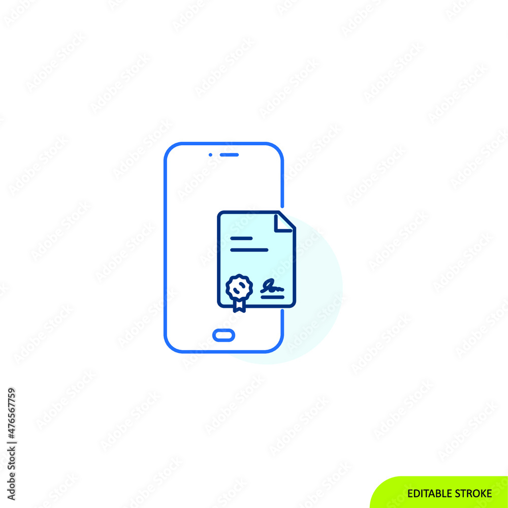 Mobile authenticity Icon, Editable stroke Mobile authenticity Icon, Editable stroke