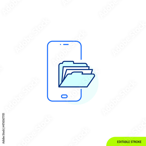 Folder, Files, mobile Icon, Editable stroke