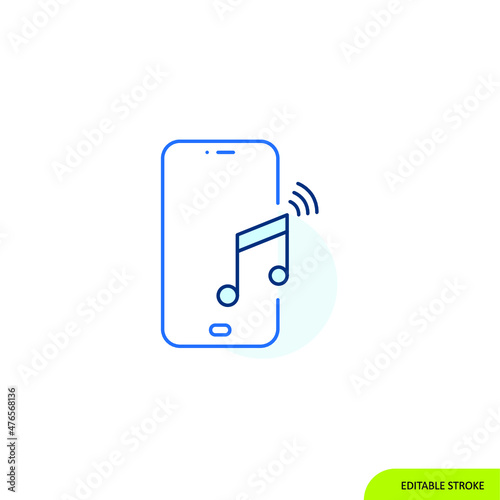 Music mobile Icon, Editable stroke
