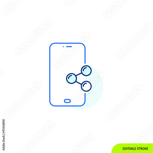 Networking mobile Icon, Editable stroke