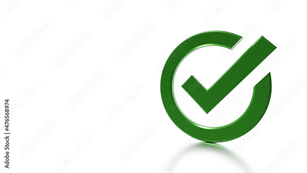 3D Rendered Green Check Mark 3D Rendered Green Check Mark