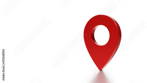 3D Rendered Red Map Pin Isolated