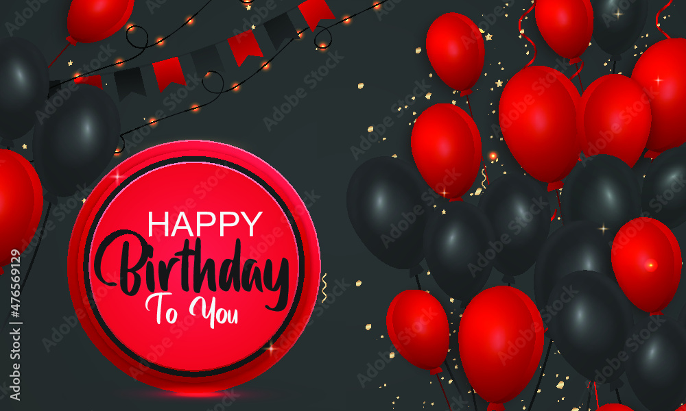 Vector happy birthday background with red gift  Stock Illustration  53758846  PIXTA