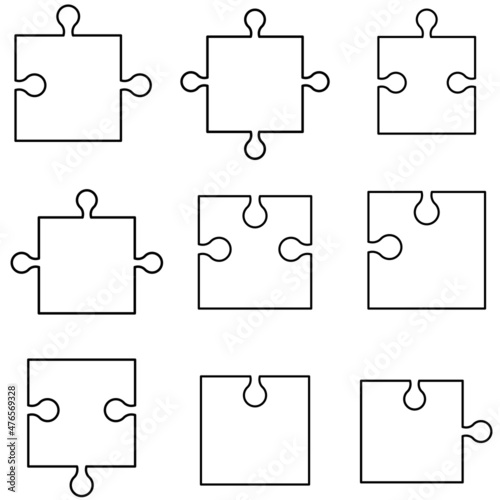 A complete set of line icons about Jigsaw puzzle type 2
