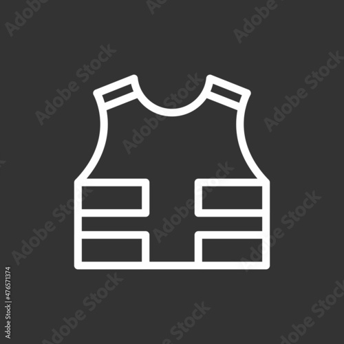 Bulletproof Vest Line Inverted Vector Icon Design