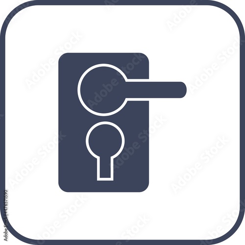 Door Lock Glyph Round Corner Vector Icon Design