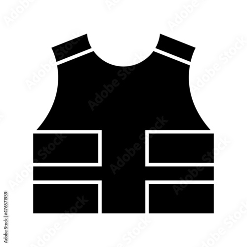 Bulletproof Vest Glyph Vector Icon Design