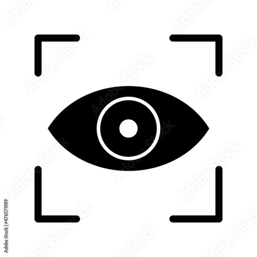 Eye Scanner Glyph Vector Icon Design