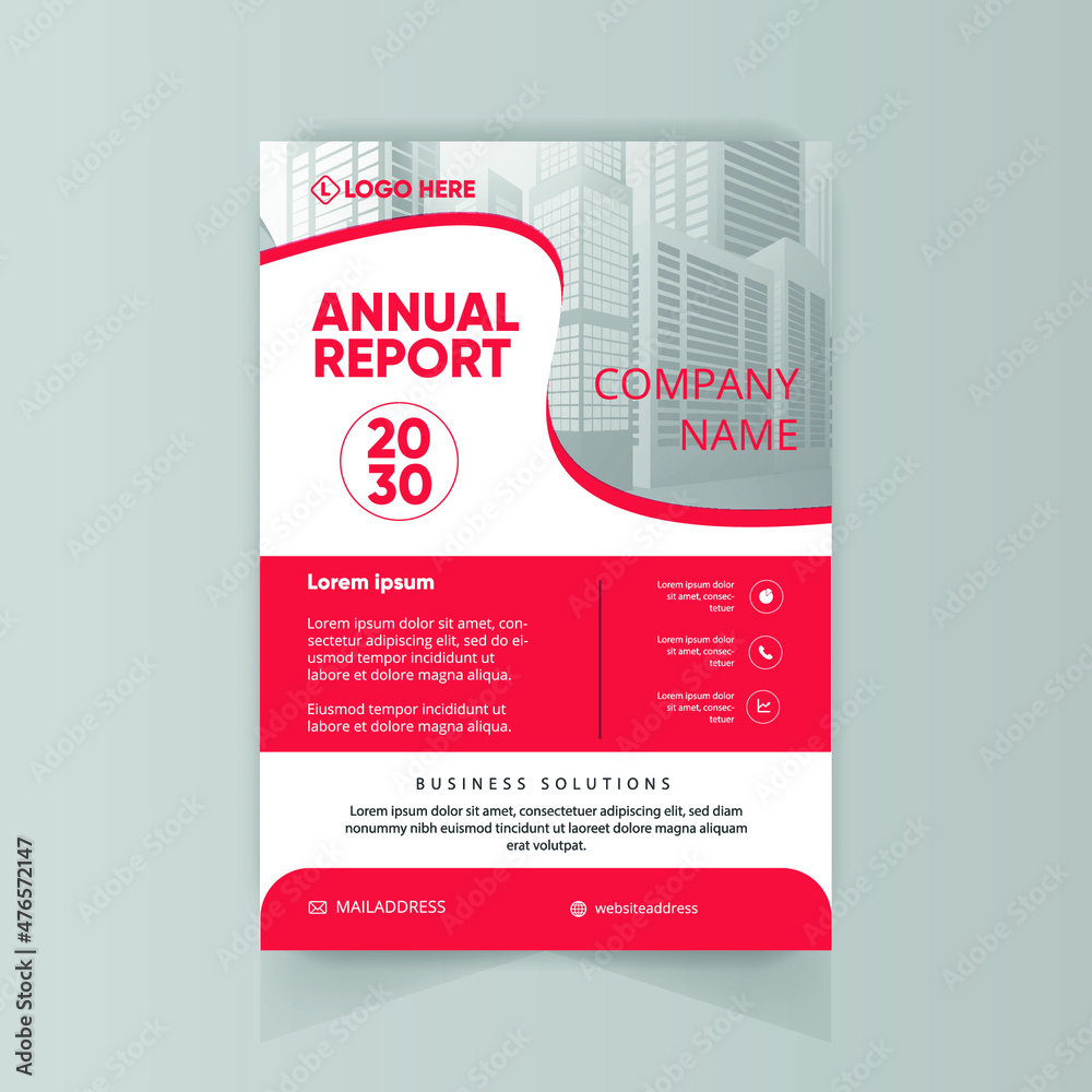 Abstract modern Red gradient business annual report brochure flyer design template