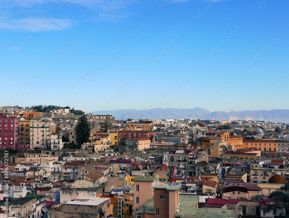 scenico panorama della bella città di napoli