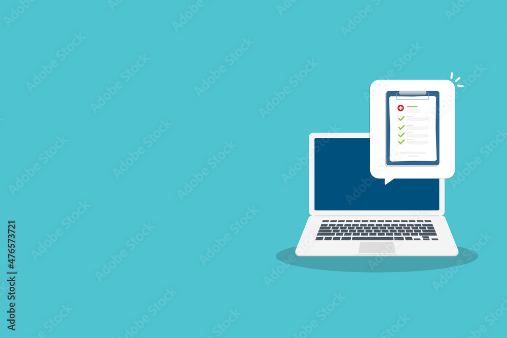 Medical report, medical document, health insurance concepts. Online medical report. Medical report, medical document, health insurance concepts. Online medical report.