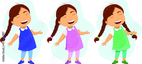 Girl with pigtails and a bow