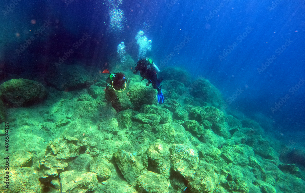 Fototapeta premium Underwater world of Mediterranean Sea. Near Marmaris, Turkey