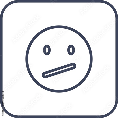 Indifferent  Line Round Corner Vector Icon Design