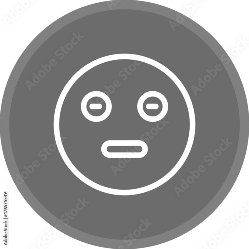  Surprised Line Circle Grey Vector Icon Design