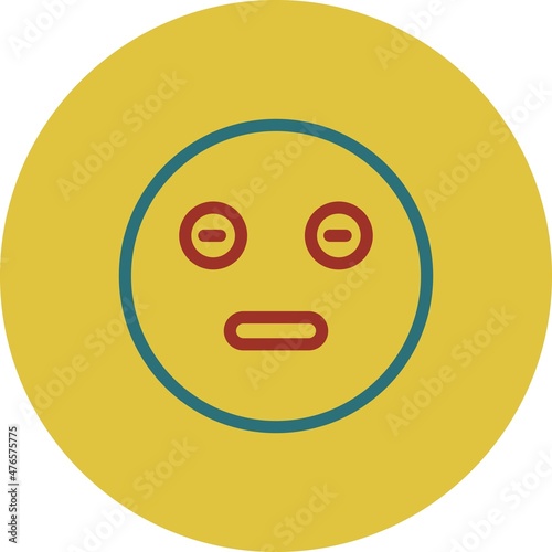 Surprised Line Two Color Vector Icon Design