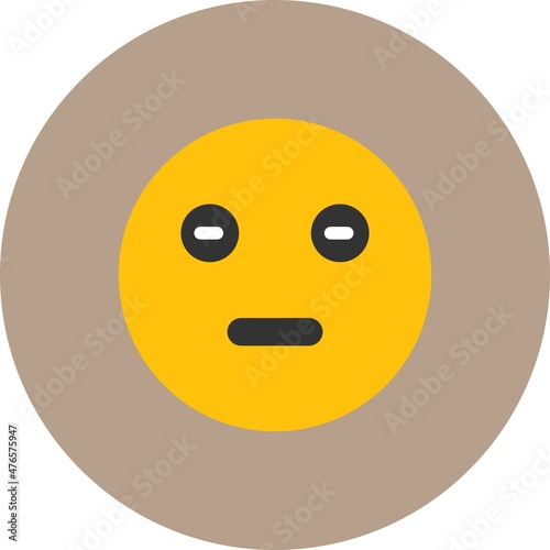  Surprised Flat Circle Vector Icon Design
