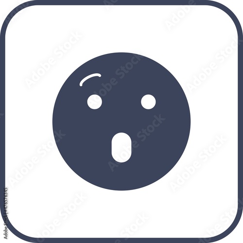 Amazed Glyph Round Corner Vector Icon Design