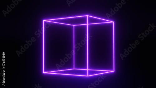 Canvas Print Purple cube frame