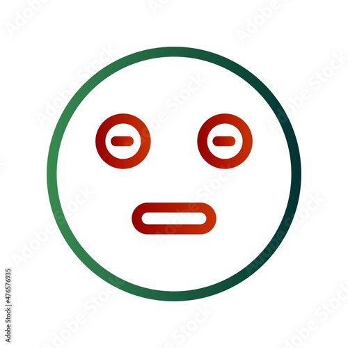 Surprised Line Gradient Vector Icon Design