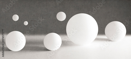 Abstract  background, isolated white spheres