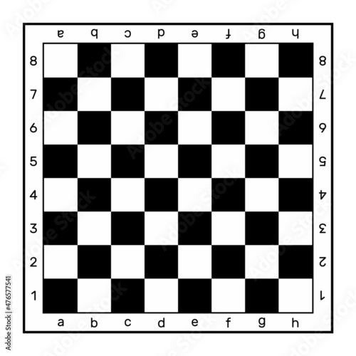 Chess and checkers board game. Black and white chess board.