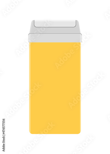 Depilation wax in a roll-on container. Yellow wax cartridge.