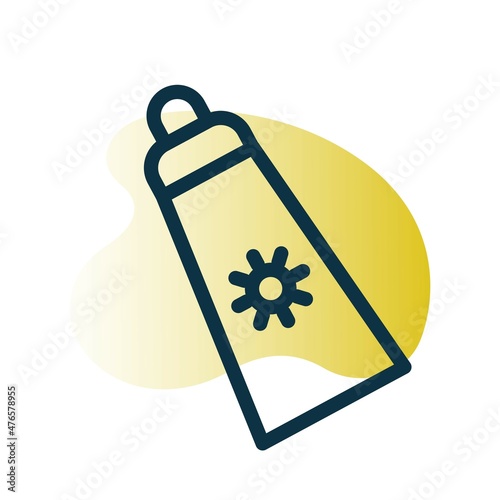 Sun Ointment  Line Bubble Gradient Vector Icon Design