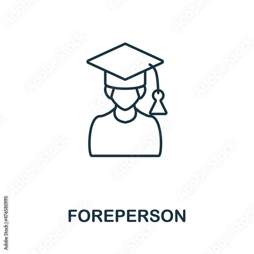Foreperson icon. Line element from company management collection. Linear Foreperson icon sign for web design, infographics and more.