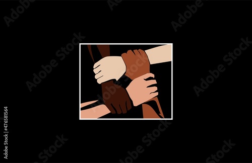 hands holding each other unity vector
