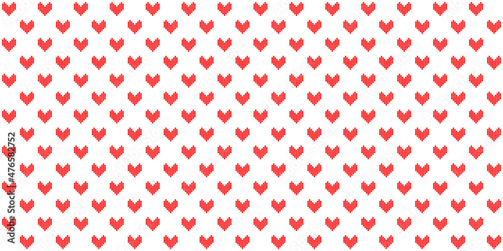 Heart shape background. Pixel style. Seamless pattern Vector illustration Heart shape background. Pixel style. Seamless pattern Vector illustration