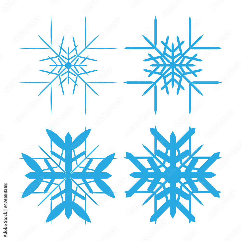 Set Snowflakes pattern Background for Christmas and New year. Celebration Decoration. Vector Illustration