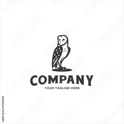 Barn Owl Logo Design Vector Image