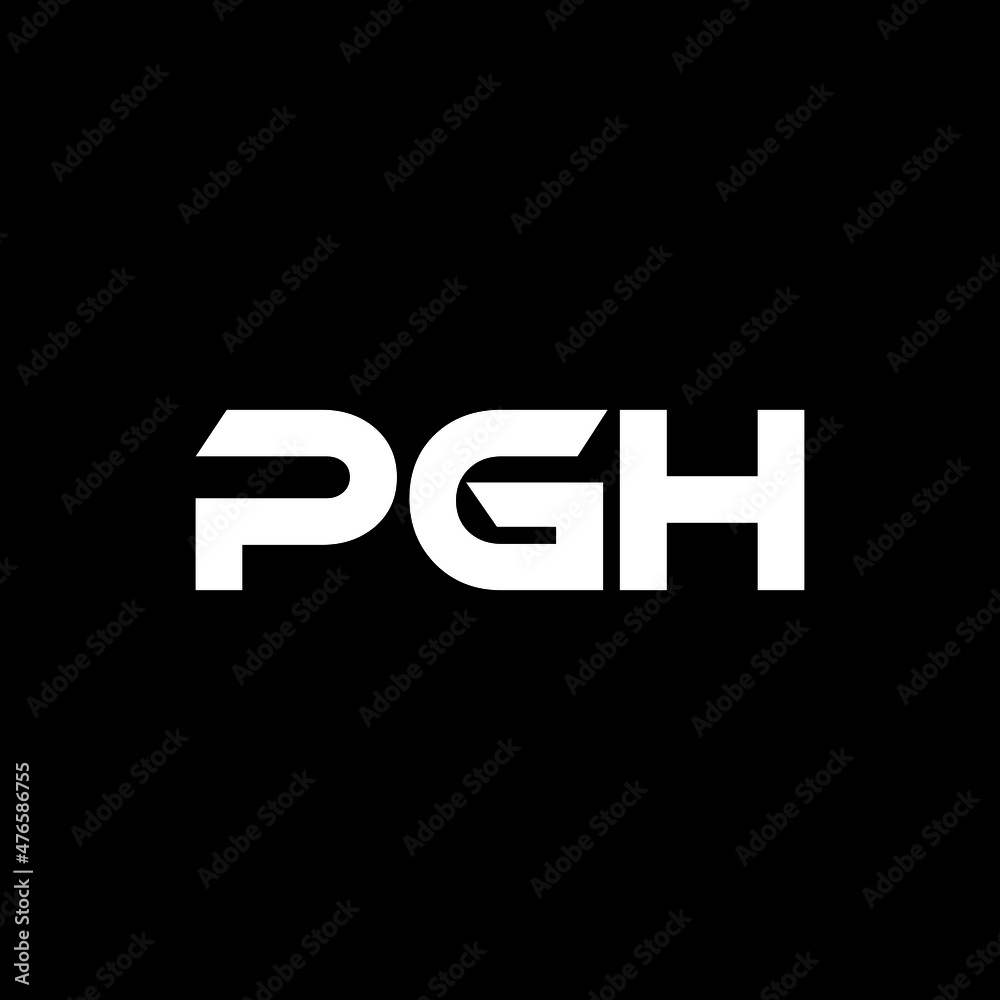 PGH letter logo design with black background in illustrator, vector ...