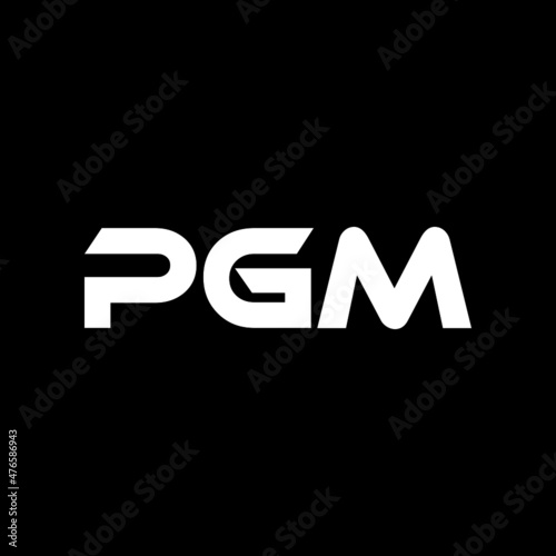 PGM letter logo design with black background in illustrator, vector logo modern alphabet font overlap style. calligraphy designs for logo, Poster, Invitation, etc.