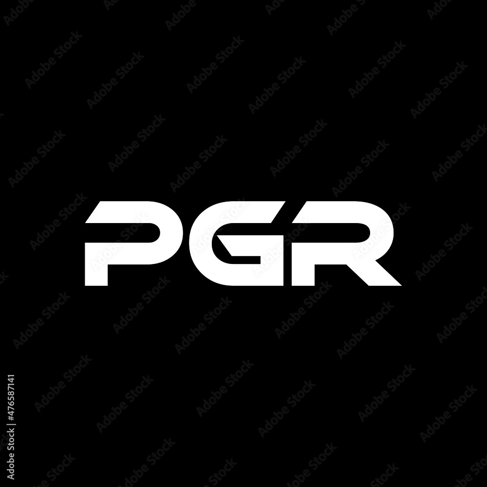PGR letter logo design with black background in illustrator, vector logo modern alphabet font overlap style. calligraphy designs for logo, Poster, Invitation, etc.