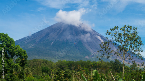 Semeru Mountain after eruption